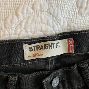 Mens Levi 505 black denim